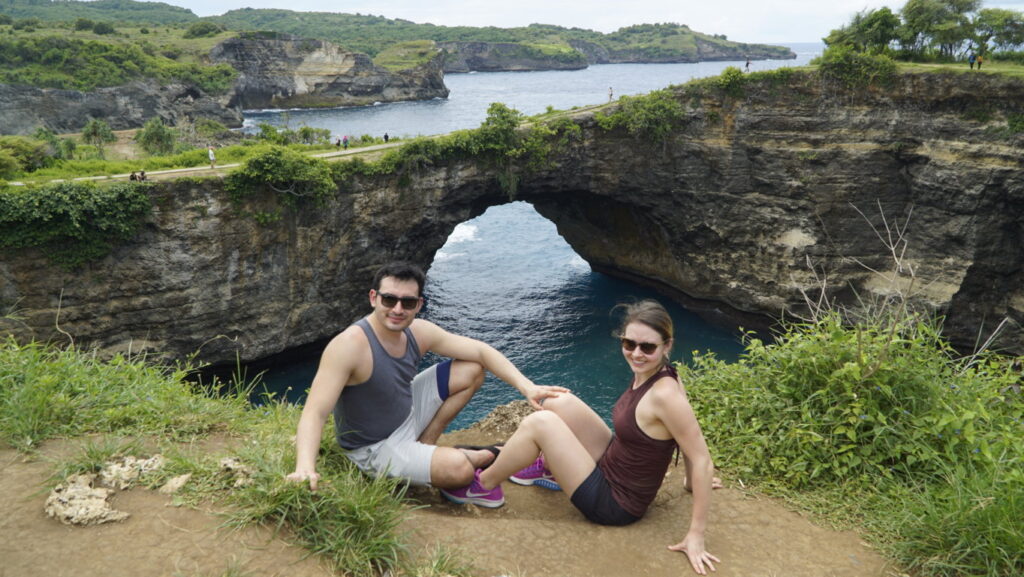 Romantic couple in Broken Beach Nusa Penida Bali