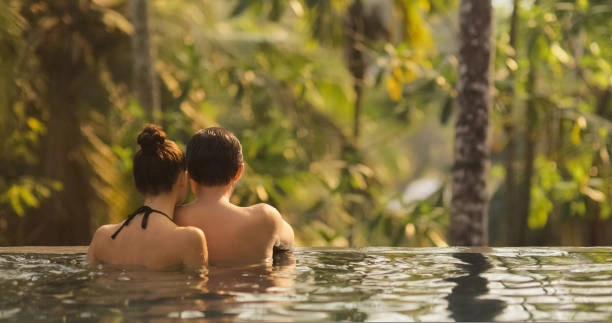 couple enjoy calm day in bali