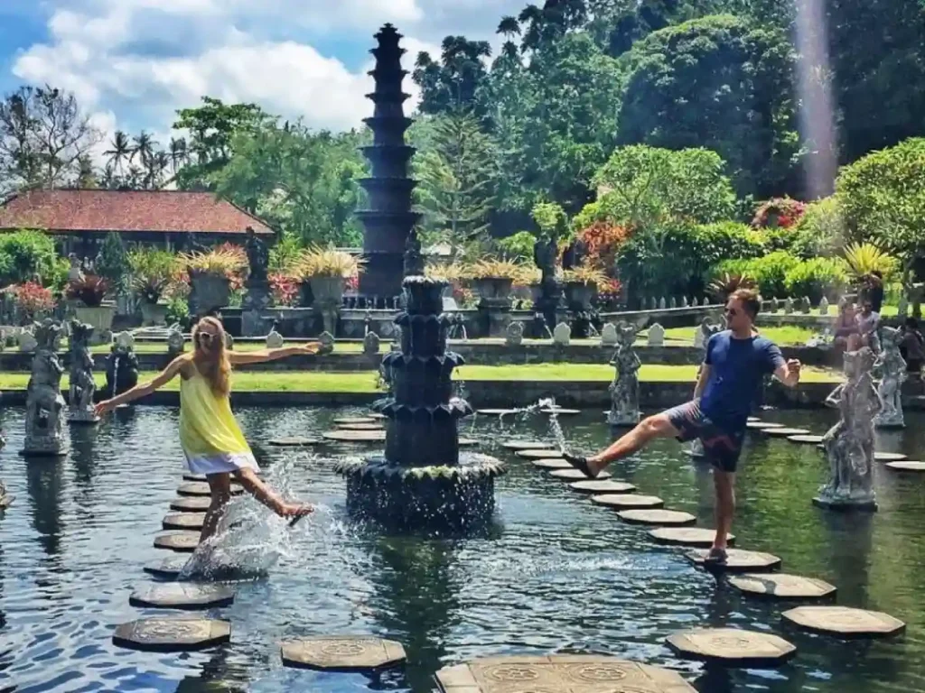 The Stepping Stones and Koi Ponds in Tirta Gangga Water Palace
